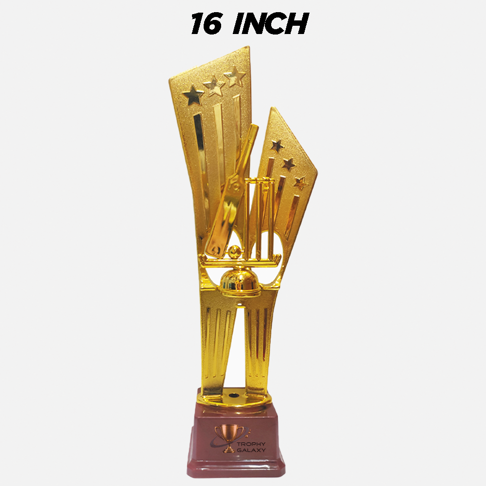 Trophy Galaxy 16 Inch Golden Cricket Trophy – Premium Tall Award for Tournaments & Sports Events