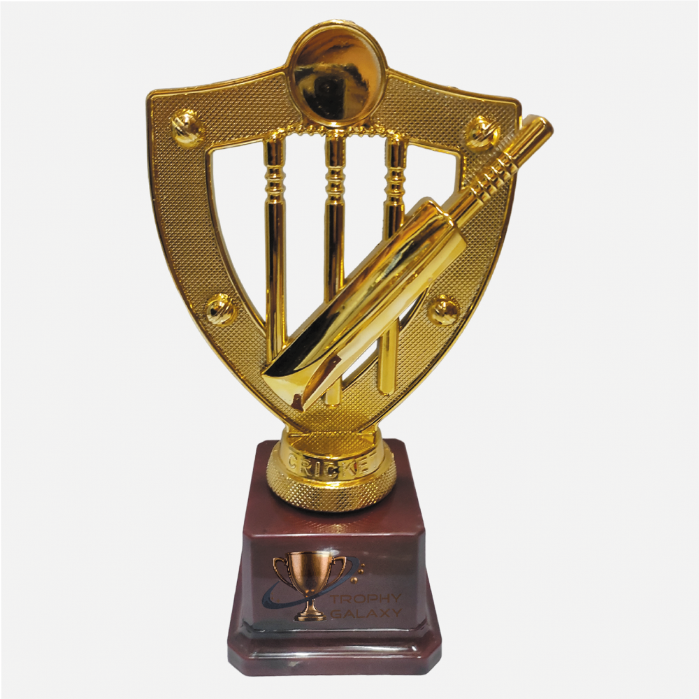 Trophy Galaxy 8.5 Inch Cricket Trophy – Premium Fiber Bat, Ball & Stumps Design