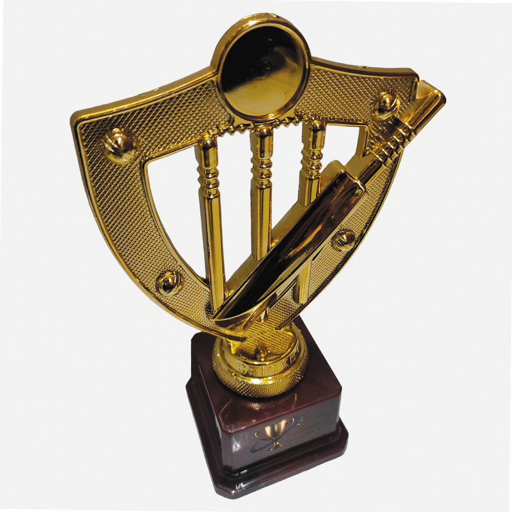 Trophy Galaxy 8.5 Inch Cricket Trophy – Premium Fiber Bat, Ball & Stumps Design
