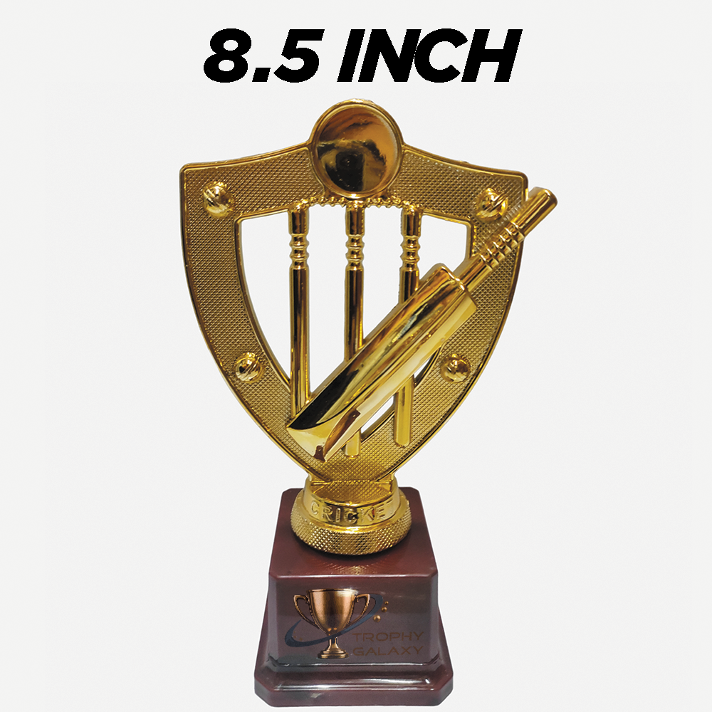 Trophy Galaxy 8.5 Inch Cricket Trophy – Premium Fiber Bat, Ball & Stumps Design