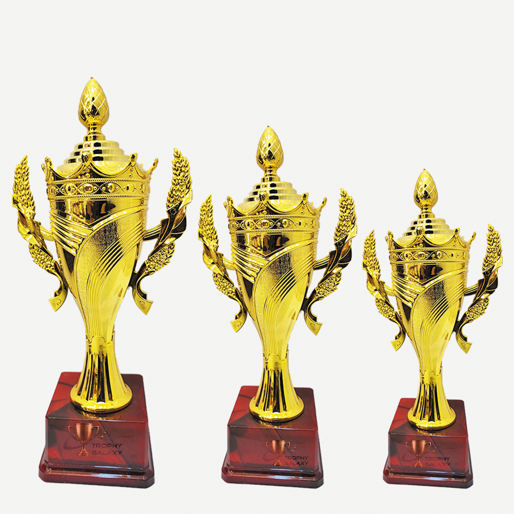 Trophy Galaxy Golden Cup Trophy – Premium Award Cup (15.5, 13.5 & 11.5 Inches) for Sports, Competitions & Corporate Events