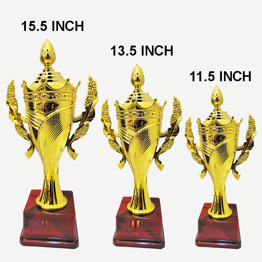 Trophy Galaxy Golden Cup Trophy – Premium Award Cup (15.5, 13.5 & 11.5 Inches) for Sports, Competitions & Corporate Events