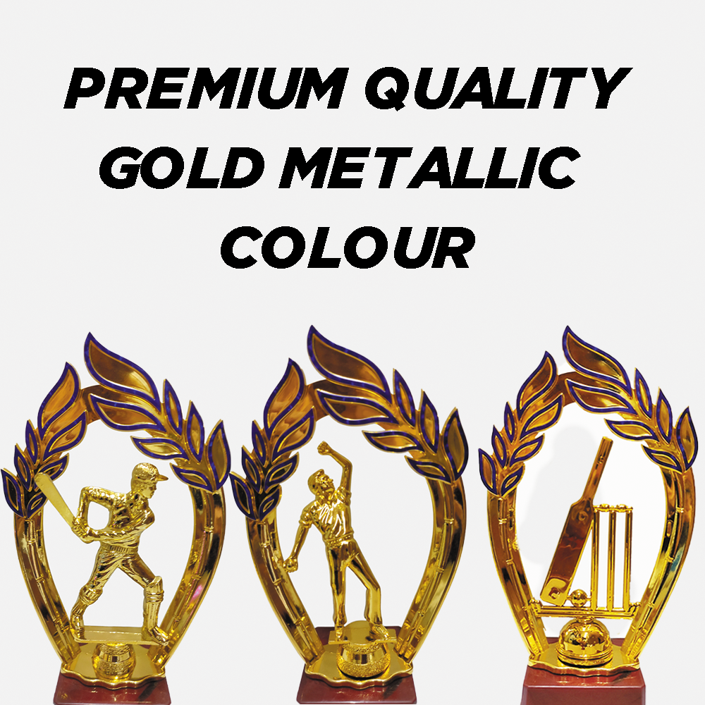 Trophy Galaxy Premium 11.5 Inch Cricket Trophy Set – Best Batsman, Best Bowler & Man of the Match Awards