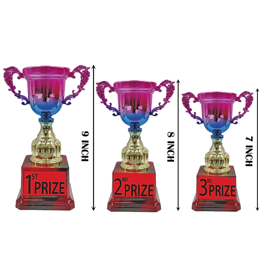 Trophy Galaxy Premium Cup Trophy Set – 9 Inch, 8 Inch & 7 Inch  1st, 2nd & 3rd Prize Awards